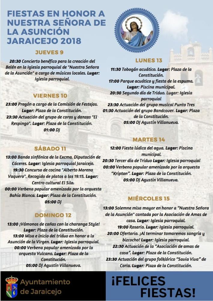 Imagen FIESTAS EN HONOR A NUESTRA SEÑORA DE LA ASUNCIÓN JARAICEJO 2018
