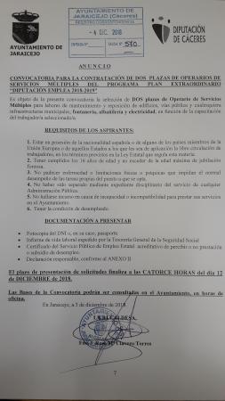 Imagen CONVOCATORIA DE DOS PLAZAS DE OPERARIOS DE SERVICIOS MÚLTIPLES