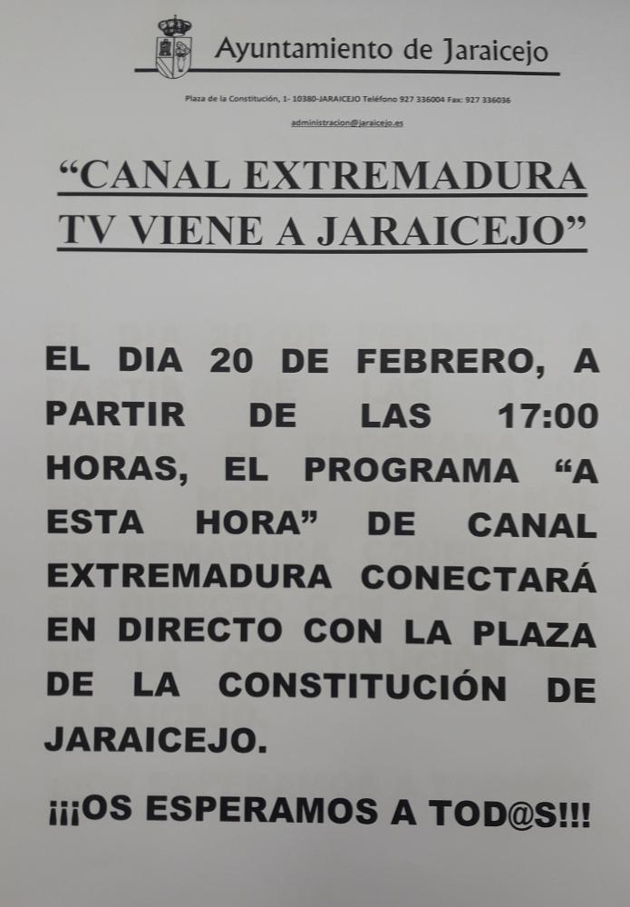 Imagen CANAL EXTREMADURA TV VIENE A JARAICEJO