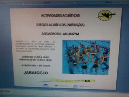 Imagen Actividades acuaticas piscina municipal.