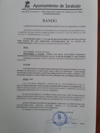 Imagen CAMPAÑA DE MATANZAS DOMICILIARIAS 2017/2018