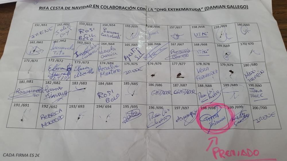 Imagen 'GANADOR CESTA DE NAVIDAD ONG EXTREMAYUDA. DAMIAN GALLEGO'